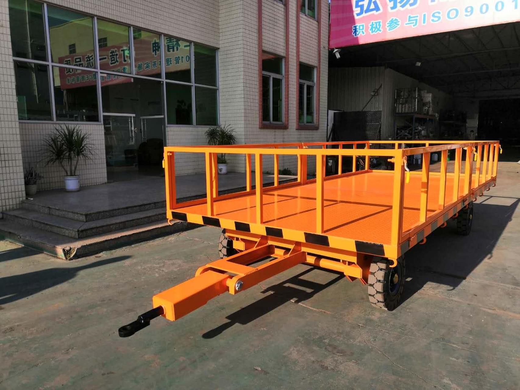 Cases of 5-ton barrier type flat trailer and industrial full trailer